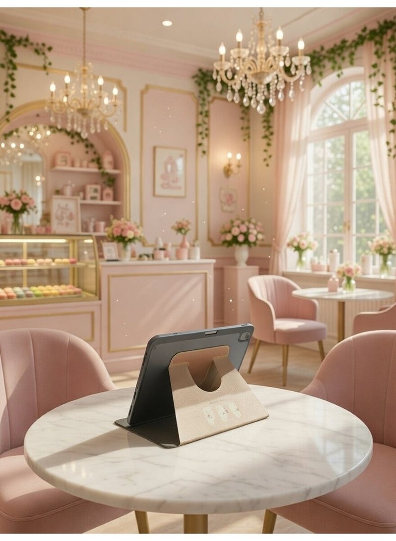 Cute Rabbit & Floral Case for iPad 11th Gen (2025) / 10th Gen (2022) 10.9 Inch - Kawaii Pink Bunny Smart Cover with Transparent Frosted Back, Shockproof Protective Shell for Girls - Image 5