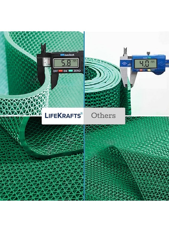 Lifekrafts Lifekrafts Anti-Skid mat Multipurpose Commercial PVC Floor Mat for Bathroom, (2ft x 4ft Green), Kitchen, Swimming Pool, and Entryways | Dirt Trapper Heavy Duty Non-Slip Mat.  - Image 3