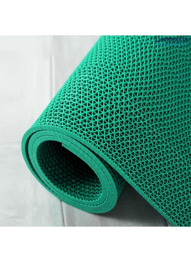 Lifekrafts Lifekrafts Anti-Skid mat Multipurpose Commercial PVC Floor Mat for Bathroom, (2ft x 4ft Green), Kitchen, Swimming Pool, and Entryways | Dirt Trapper Heavy Duty Non-Slip Mat.  - Image 1