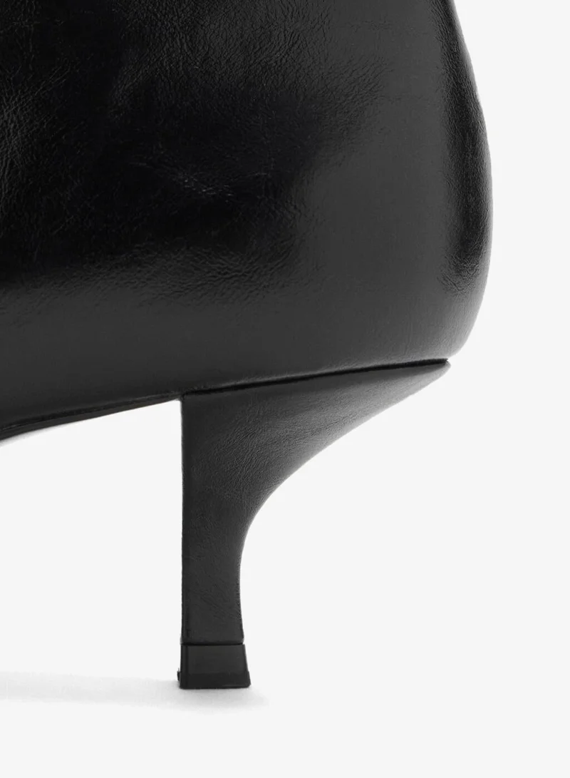 MANGO Kitten-heel pointed-toe ankle boots