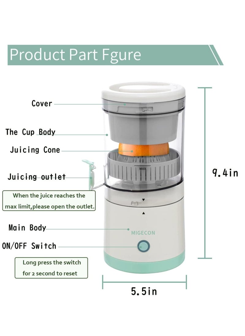 Electric Citrus Juicer, Hands-Free Portable USB Charging Powerful Electric Juicer Cordless Fruit Juicer