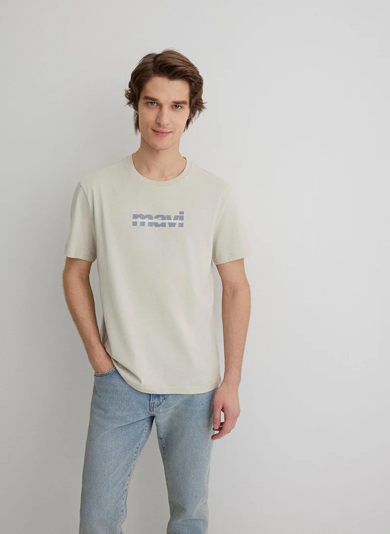 MAVI Mavi Logo Printed Grey Tee