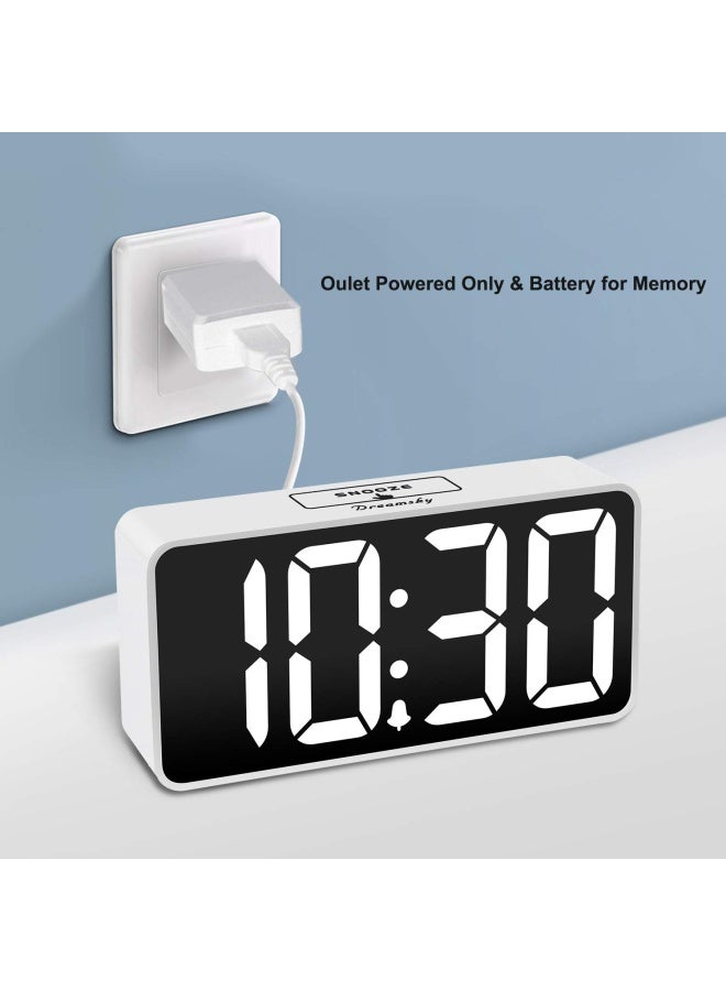 DreamSky Small Digital Alarm Clock For Bedroom Large Big Numbers Display With Brightness Dimmer Electric Bedside Desk Clock With Usb Charging Port Adjustable Alarm Volume 12 24Hr Snooze - Image 2