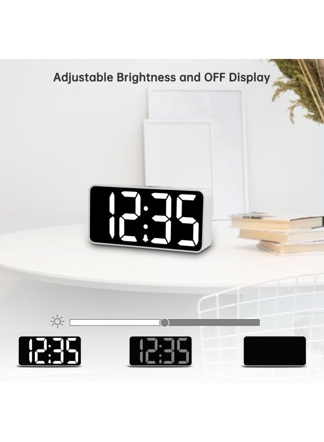DreamSky Small Digital Alarm Clock For Bedroom Large Big Numbers Display With Brightness Dimmer Electric Bedside Desk Clock With Usb Charging Port Adjustable Alarm Volume 12 24Hr Snooze - Image 3