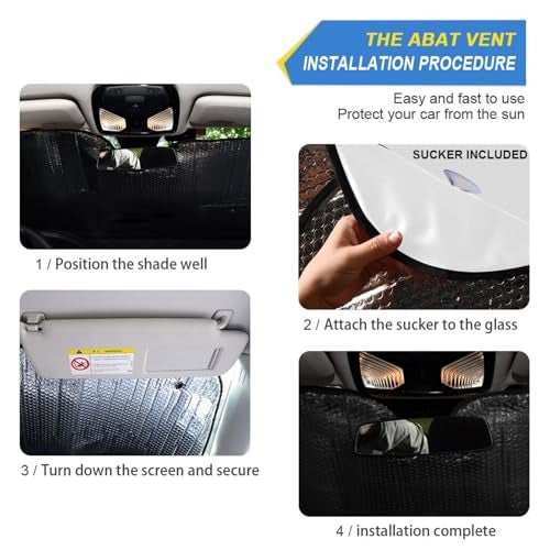 Oarencol Cute Cartoon Eyes Car Windshield Sun Shade Foldable UV Ray Sun Visor Protector Sunshade to Keep Your Vehicle Cool (55" x 27.6") - Image 5
