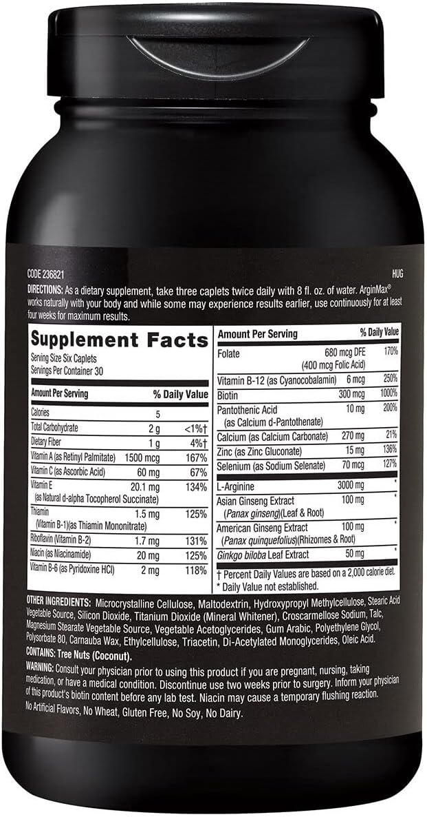GNC Mens Arginmax Sexual Health Supplement for Men 180 Count Supports Blood Flow and Vitality - Image 4