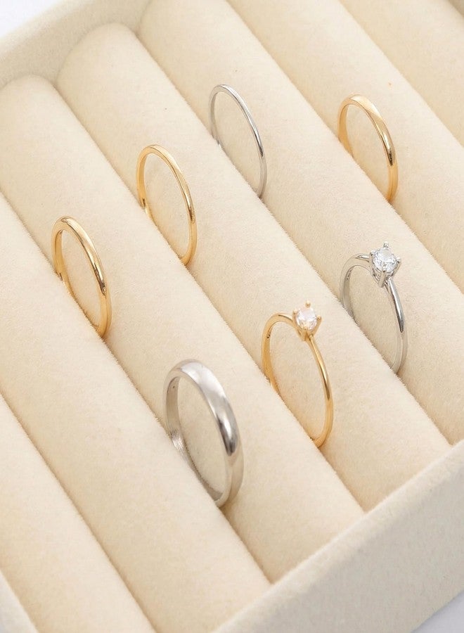 Sdfvsdg Small Jewelry Tray Set Velvet Ring Organizer Mini Jewelry Drawer Organizer Stackable Jewelrys Organizers Earrings Display Tray Storage Insert Holder for Box Drawer Dresser - Image 4