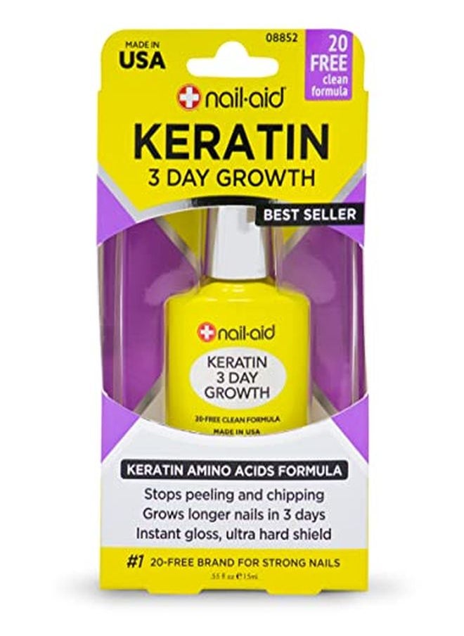 Keratin 3 Day Growth Nail Treatment & Strengthener, Clear, 0.55 Fl Oz - pzsku/Z4ED809852ACC9AE75221Z/45/_/1646459539/11160d33-8bac-48b5-a681-2238431caf5a