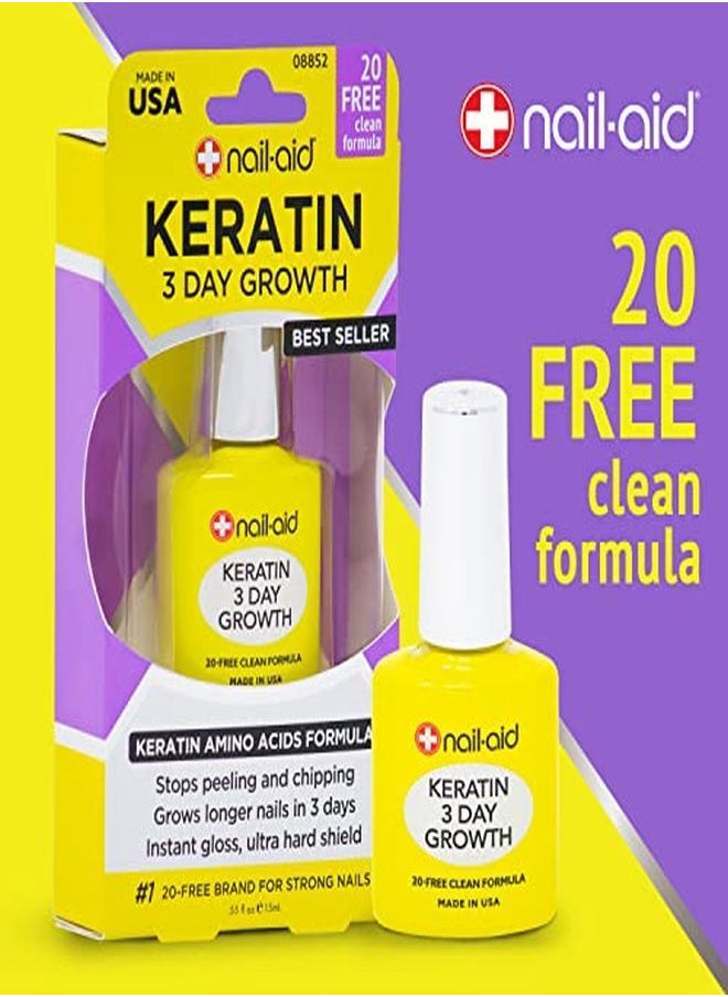 Keratin 3 Day Growth Nail Treatment & Strengthener, Clear, 0.55 Fl Oz - pzsku/Z4ED809852ACC9AE75221Z/45/_/1646459539/5c8b5e05-9fa8-4132-bf18-0f7279e3184f