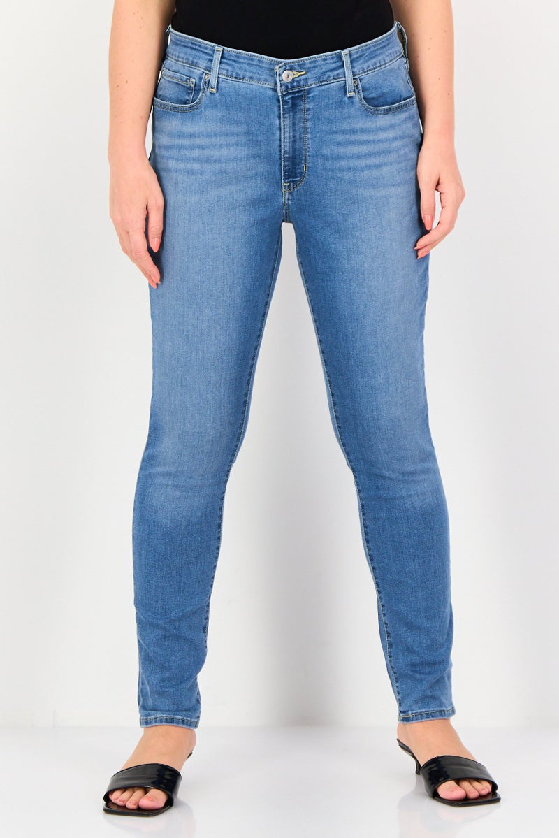 Levi's Women Skinny Fit Washed Stretchable Jeans, Blue - Image 1