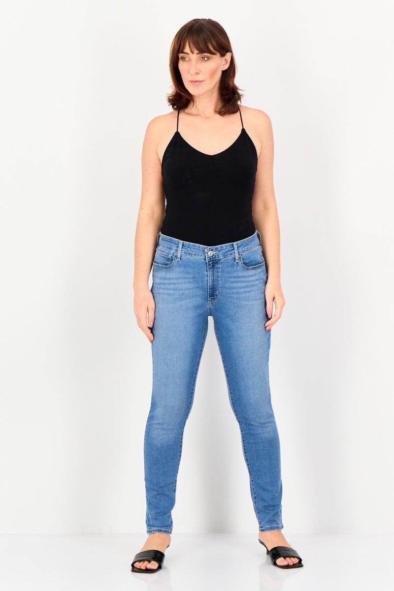 Levi's Women Skinny Fit Washed Stretchable Jeans, Blue - Image 3