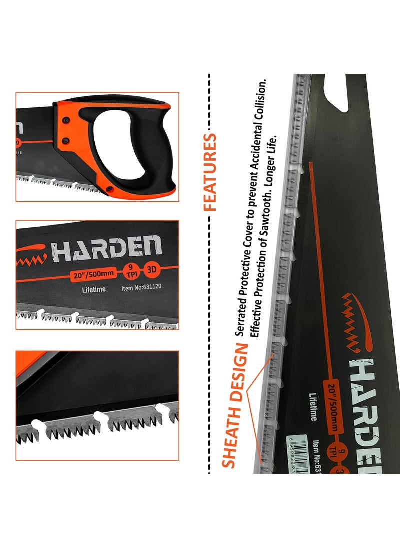 Harden Harden 20 Hand Saw 1605 Mn Steel 3 Face Grinding Teeth Design Professional Series 631120  - Image 4