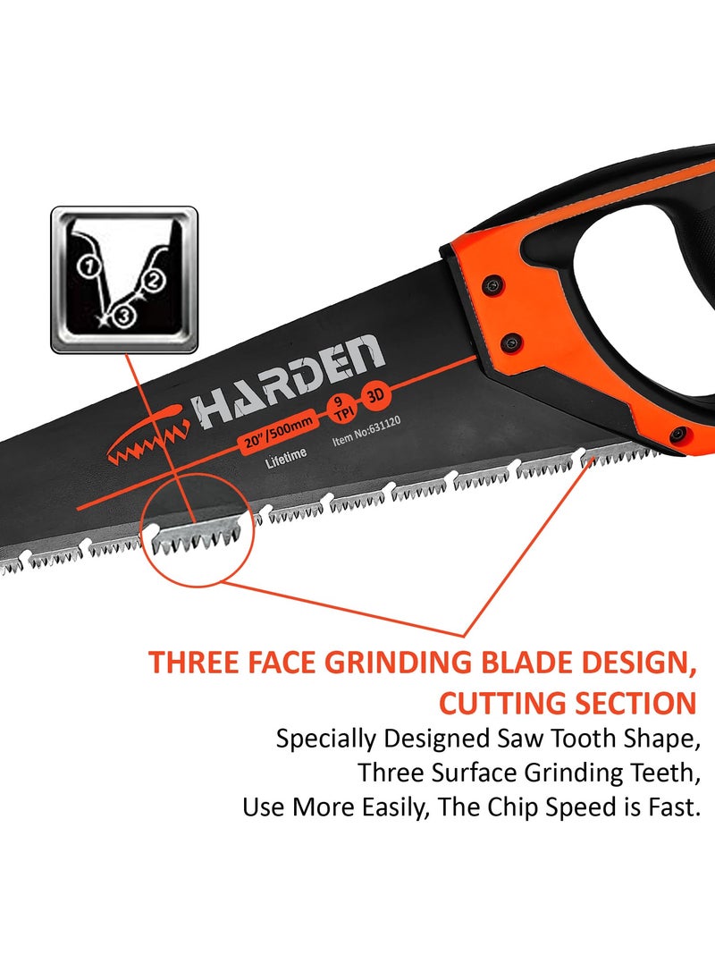 Harden Harden 20 Hand Saw 1605 Mn Steel 3 Face Grinding Teeth Design Professional Series 631120  - Image 2