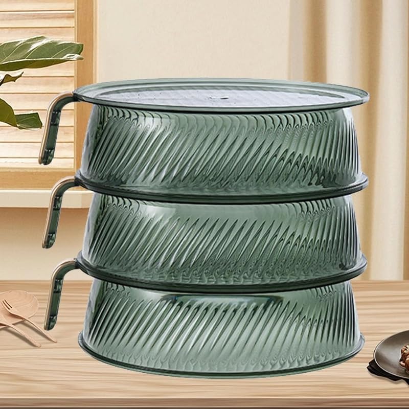 Suicune Suicune vegetable cover, dustproof, multi-layer heat preservation cover, can be superimposed, food cover (3 Layers)  - Image 1