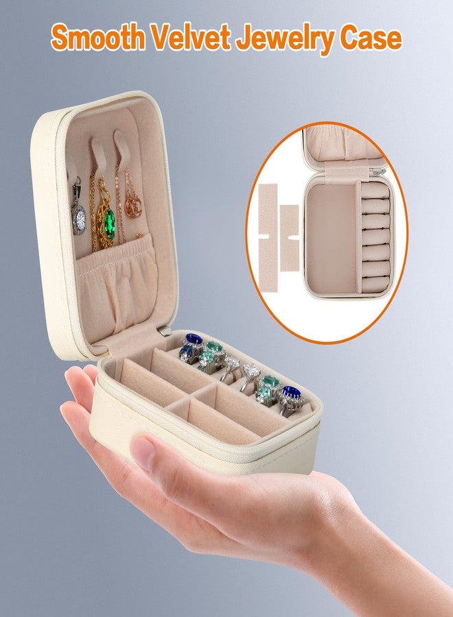 LETURE 3 Pieces Small Jewelry Box Organizer for Women Travel, Portable Mini Travel Jewelry Organizer Display Storage Box For Rings Earrings Necklaces Gifts (BLACK+PINK+WHITE) - Image 3