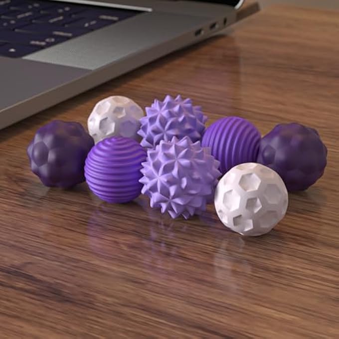 Ahorasky Fidget Toys - 8Pcs Magnetic Attraction Stress Balls with Silicone Shell and Storage Box for Adults - to Calm Restless Hands and Anxious Mind, Silicone Roller Magnet Balls Sensory AdultsPurple - Image 3