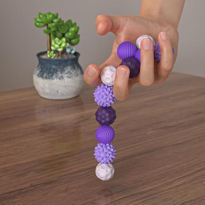 Ahorasky Fidget Toys - 8Pcs Magnetic Attraction Stress Balls with Silicone Shell and Storage Box for Adults - to Calm Restless Hands and Anxious Mind, Silicone Roller Magnet Balls Sensory AdultsPurple - Image 4