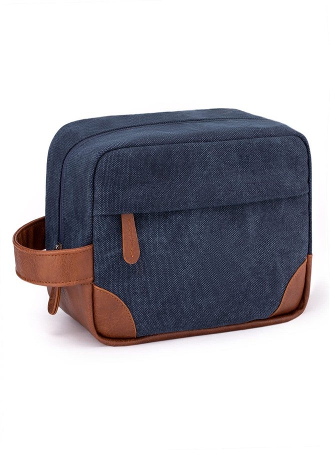 Vorspack Toiletry Bag Hanging Dopp Kit for Men Water Resistant Canvas Shaving Bag with Large Capacity for Travel - Navy Blue - Image 1
