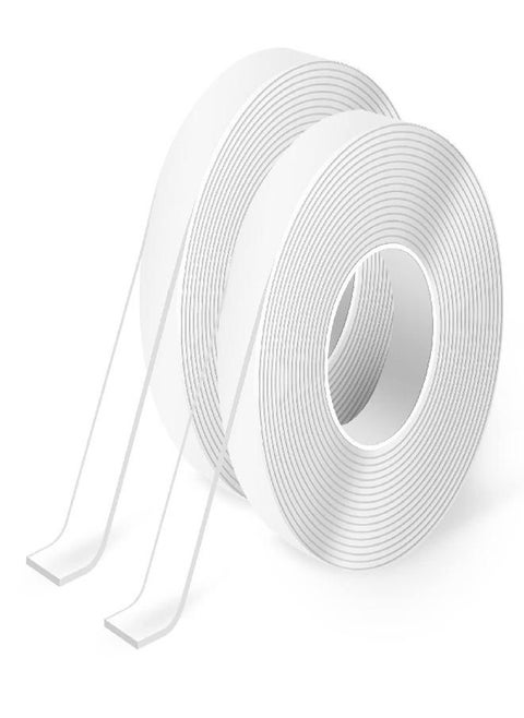Art3d Nano Double-Sided Adhesive Tape (2-Roll of 10FT), Multipurpose Transparent Foam Tape for Carpet Mats/Paste Items/Photos Frames/Craft Wall Mounting
