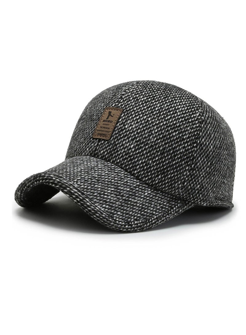 NOVOLAN Baseball Hat Men's Winter Baseball Cap Middle-Aged and Elderly Outdoor Thickening Warm Ear Protection Windproof Cap Sports Wild Peaked Cap Trucker Hat Dad Hat Cap Adjustable (grey) - Image 1