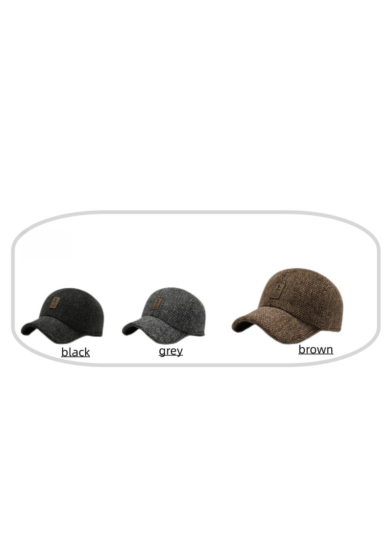 NOVOLAN Baseball Hat Men's Winter Baseball Cap Middle-Aged and Elderly Outdoor Thickening Warm Ear Protection Windproof Cap Sports Wild Peaked Cap Trucker Hat Dad Hat Cap Adjustable (grey) - Image 5