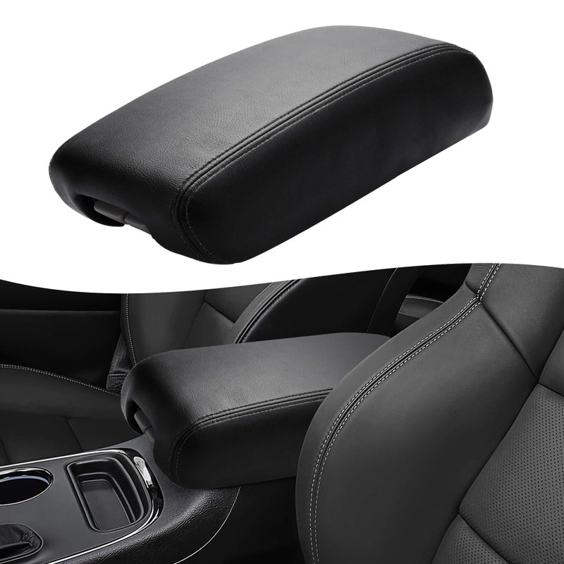 KBH Center Console Armrest Cover Replacement for Jeep Grand Cherokee  Dodge Durango 20112020 Vinyl Leather Middle Console Arm Rest Lid Upholstery AntiScratch Black Leather Part Only