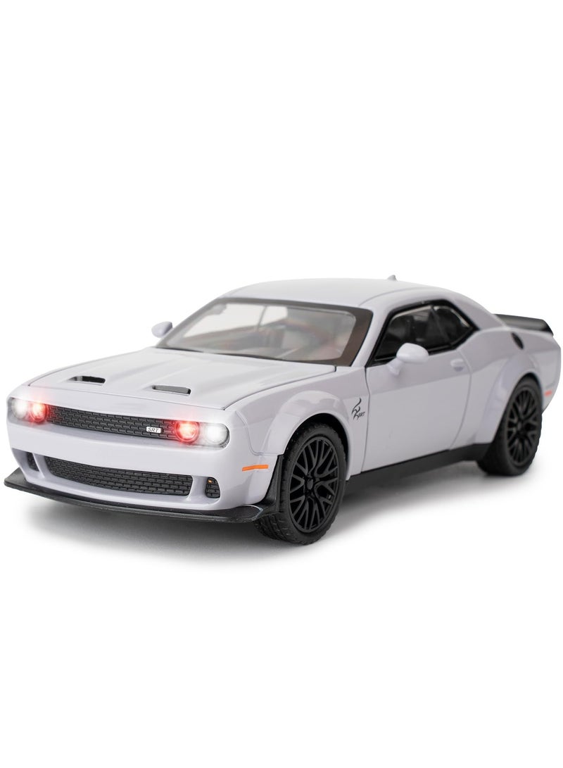 CMGTYYD. سيارة دودج تشالنجر هيلكات لعبة هيلكات بمقياس 1: 32، نموذج سيارة واقعية مصبوب هيلكات مصبوب قابل للسحب للخلف مع صوت وضوء سيارة معدنية مصبوبة بالقالب سيارة عضلات ديكاست ديكور مكتب - Image 1