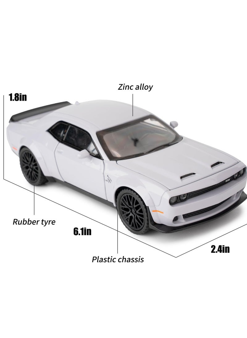 CMGTYYD. سيارة دودج تشالنجر هيلكات لعبة هيلكات بمقياس 1: 32، نموذج سيارة واقعية مصبوب هيلكات مصبوب قابل للسحب للخلف مع صوت وضوء سيارة معدنية مصبوبة بالقالب سيارة عضلات ديكاست ديكور مكتب - Image 3