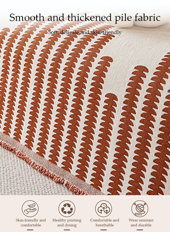 DUNISO غطاء أريكة تشينيير، غطاء حماية للأريكة من الجانبين، بطانية ناعمة قابلة للتنفس، مع خيوط، لا تتقشر بسهولة، مقاومة للاهتراء والخدوش، مناسبة لجميع الفصول، مناسبة للأرائك ذات المقعدين، 180 * 230 سم - Image 3