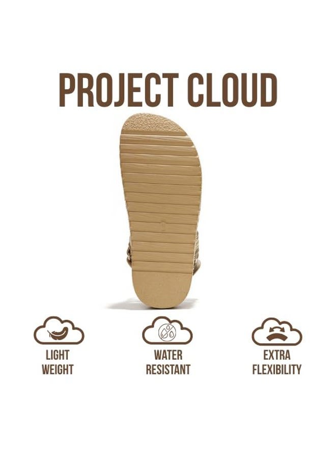 Project Cloud Genuine Leather Platform Sandals Women Footwear - Comfortable and Adjustable Strappy Summer Sandals for Women 2025 - Memory Foam and Non-Slip Slingback Beach Slides, High Platform Raffia - Image 5