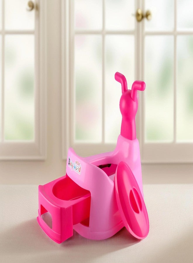Zerya Potty Toilet Trainer Seat/Chair with Lid and High Back Support for Toddler Boys Girls (Age 7 Months to 3 Years) (Pink) - Image 1