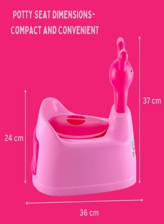 Zerya Potty Toilet Trainer Seat/Chair with Lid and High Back Support for Toddler Boys Girls (Age 7 Months to 3 Years) (Pink) - Image 5