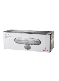 Elegant Flat glass plate decorated with a base for sweets and pastries, multi-purpose Clear 13x31 cm  - Image 4