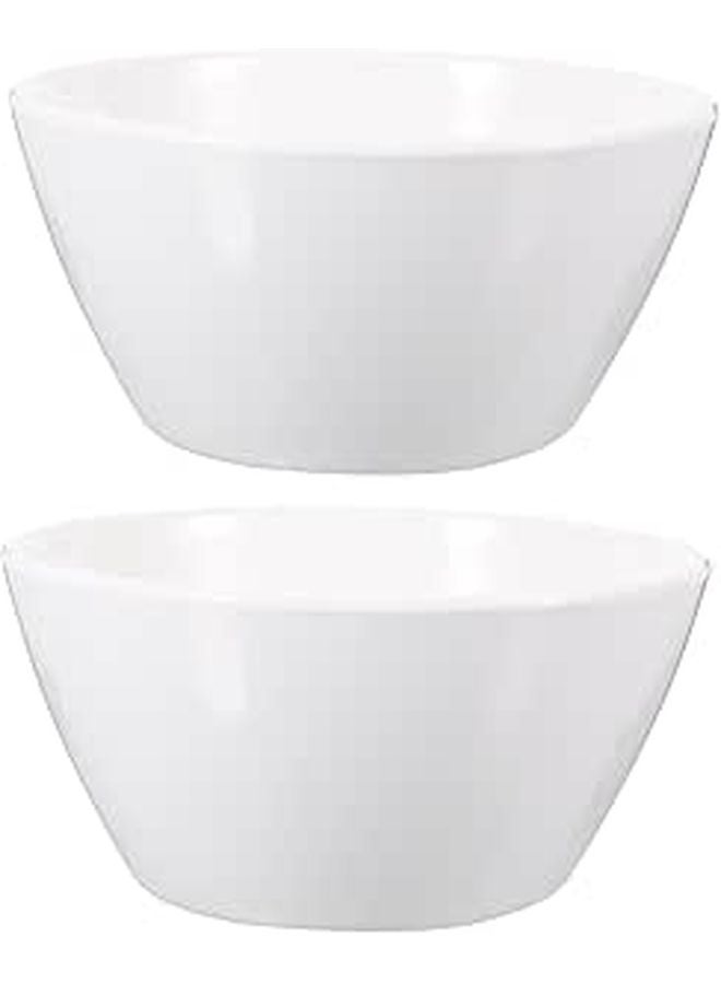 2 Pack White Porcelain Soup Bowls For Salad Noodles Easy To Clean And Carry - Image 1