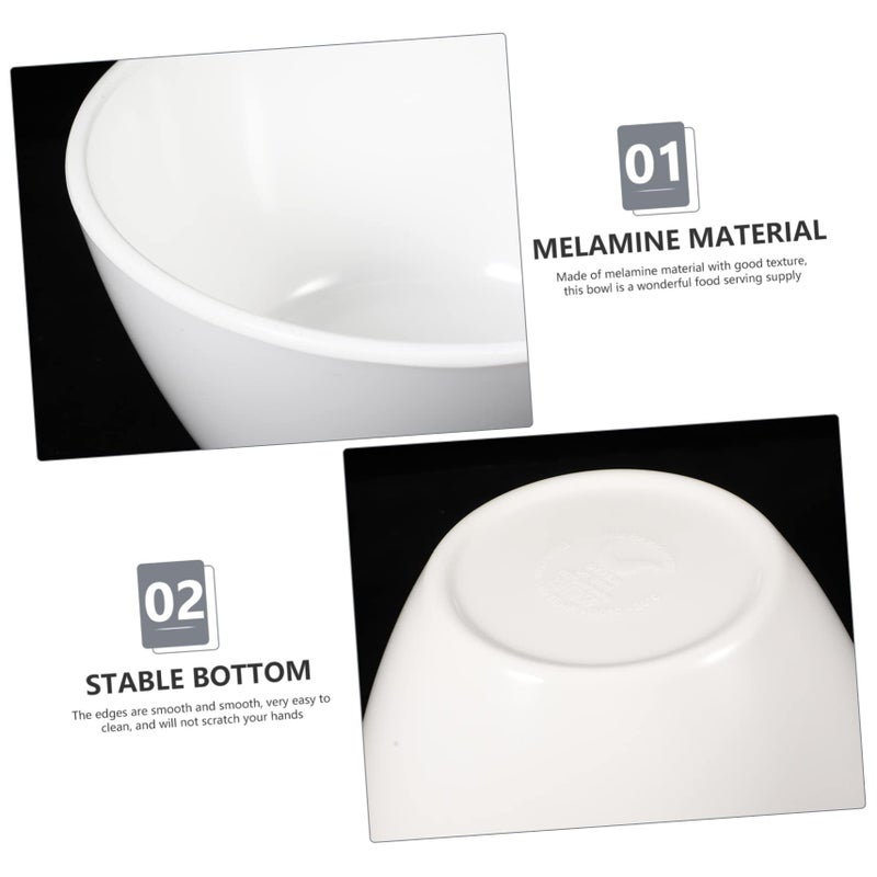 2 Pack White Porcelain Soup Bowls For Salad Noodles Easy To Clean And Carry - Image 4