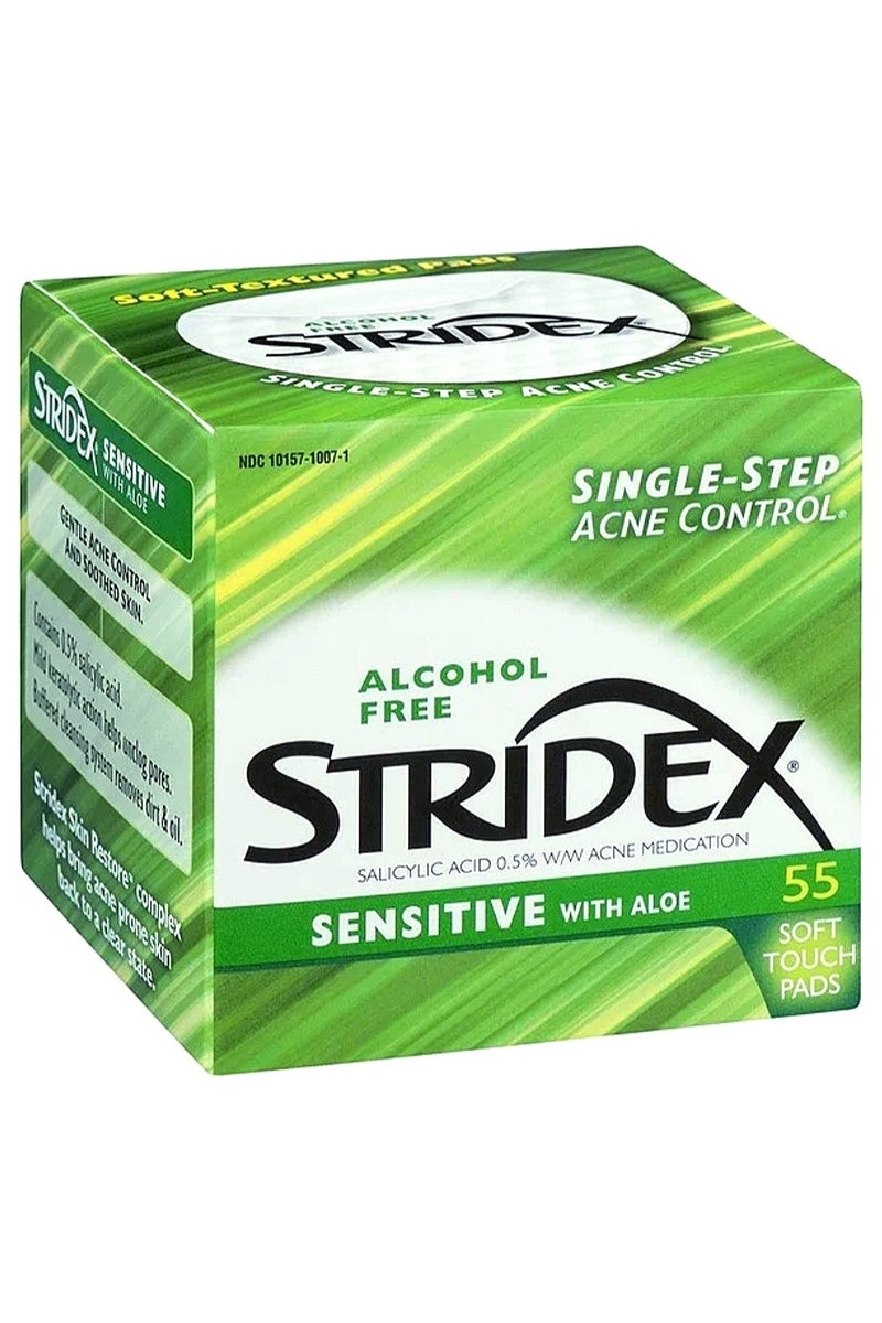 سترايدكس ضمادات علاج حب الشباب للعناية اليومية من ستريدكس، للبشرة الحساسة، 55 ضمادة