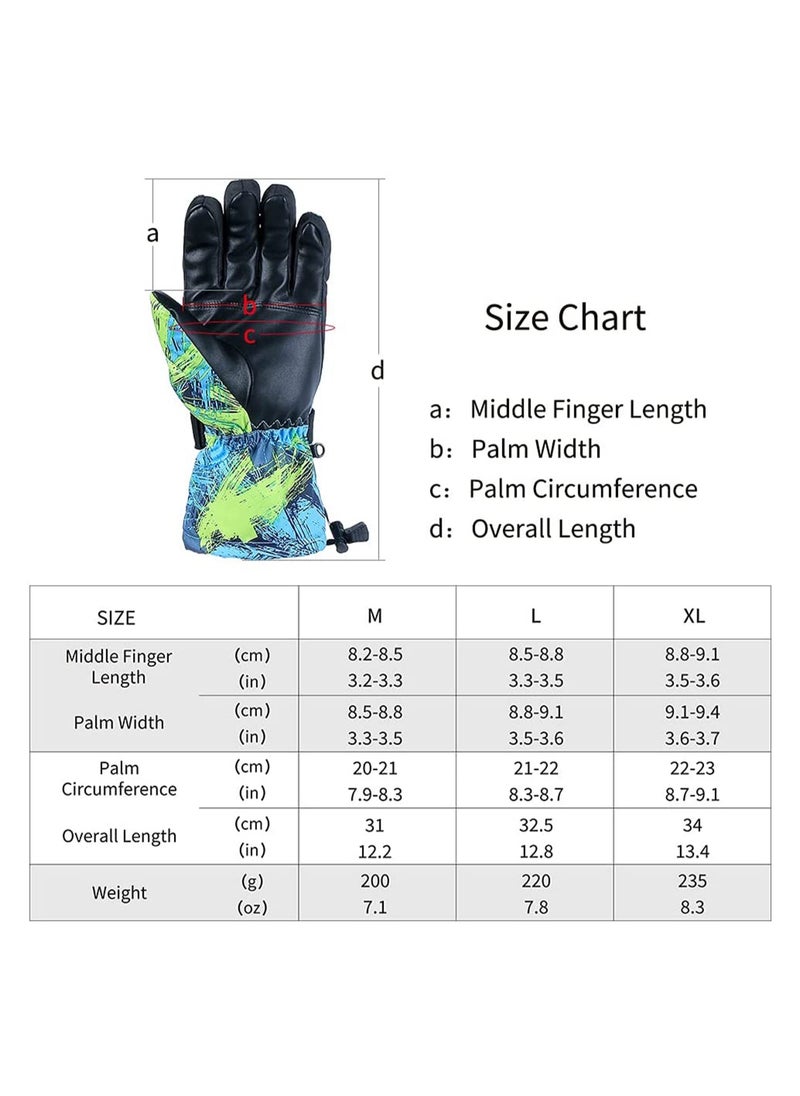 KASTWAVE - Snow Ski Gloves Waterproof, KASTWAVE Windproof Winter Thermal Outdoor Warm Mittens Touch Screen Gloves, Full-Finger Mittens Cold Weather Hand for Skiing Driving Running Motorcycle Cycli Men Women(L) - Image 1