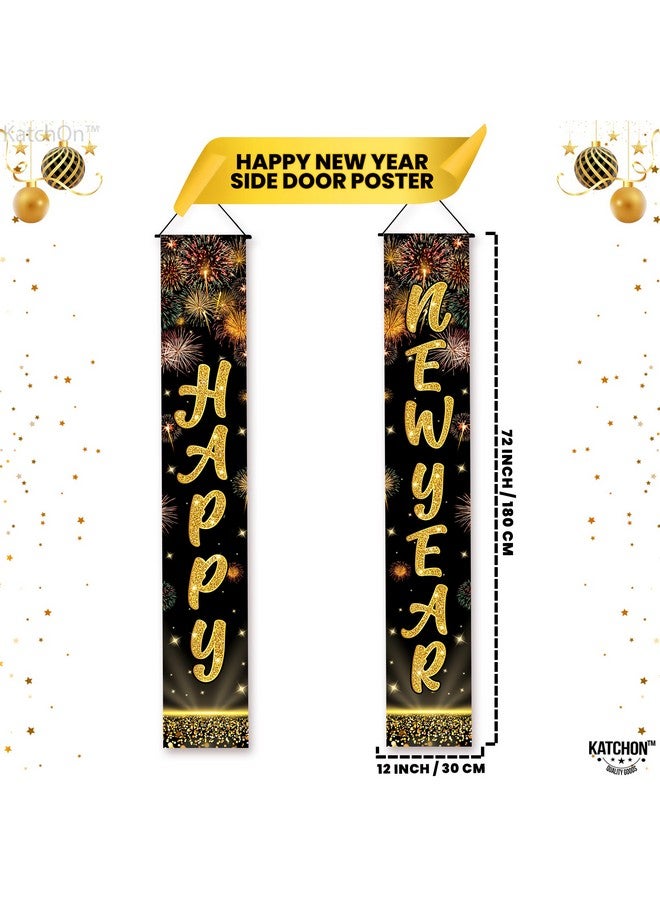KATCHON لافتة كاتش أون إكسترا لارج سنة جديدة سعيدة - 72x12 بوصة | مستلزمات حفلة ليلة رأس السنة 2025 - Image 2