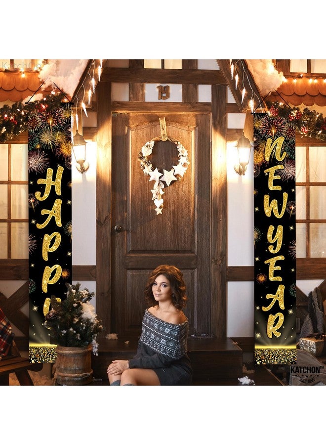 KATCHON لافتة كاتش أون إكسترا لارج سنة جديدة سعيدة - 72x12 بوصة | مستلزمات حفلة ليلة رأس السنة 2025 - Image 4