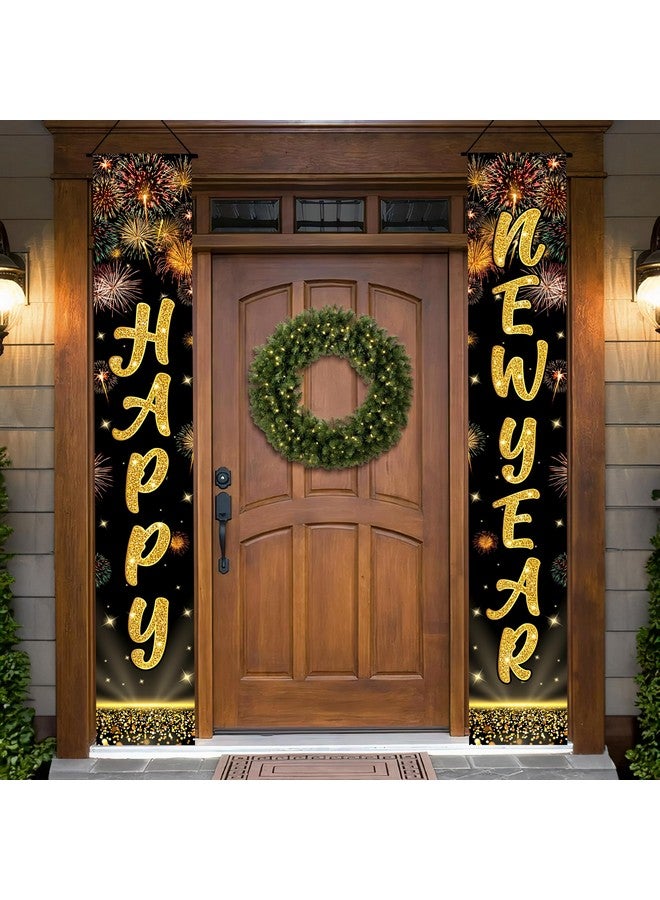 KATCHON لافتة كاتش أون إكسترا لارج سنة جديدة سعيدة - 72x12 بوصة | مستلزمات حفلة ليلة رأس السنة 2025 - Image 1