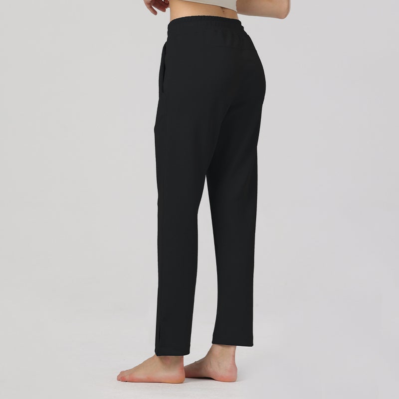 Quick-Dry Air Cotton Casual Slit Pants - Straight Leg Elastic Sports Trousers, Breathable & Comfortable for Everyday Wear