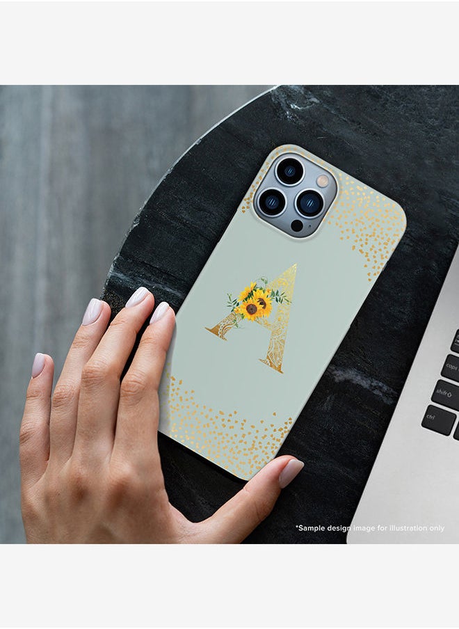 Monogram Tough Series for Apple iPhone 13 Pro Max Custom Initials Floral Mandala Pattern Tough Pro Dual Layer hybrid PC inner TPU protection Alphabet- V (Light Green)
