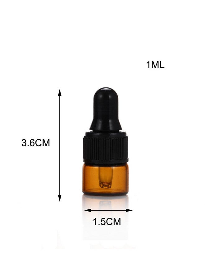 ELFENSTALL 50Pcs 1Ml (1 4 Dram) Amber Mini Glass Bottle 1Cc Amber Sample Vial Small Essential Oil Bottle With Glass Eye Dropper + 1Pc Glass Clean Cloth + 1Pc 1Ml Dropper - Image 4