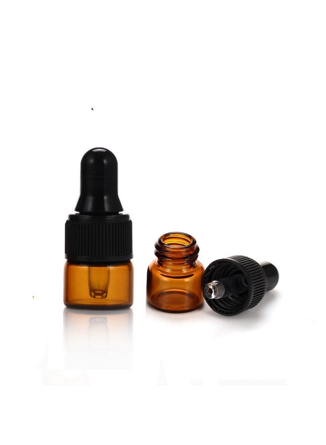 ELFENSTALL 50Pcs 1Ml (1 4 Dram) Amber Mini Glass Bottle 1Cc Amber Sample Vial Small Essential Oil Bottle With Glass Eye Dropper + 1Pc Glass Clean Cloth + 1Pc 1Ml Dropper - Image 3