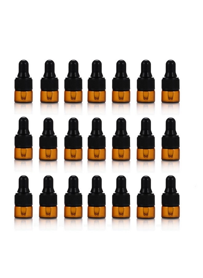 ELFENSTALL 50Pcs 1Ml (1 4 Dram) Amber Mini Glass Bottle 1Cc Amber Sample Vial Small Essential Oil Bottle With Glass Eye Dropper + 1Pc Glass Clean Cloth + 1Pc 1Ml Dropper - Image 2