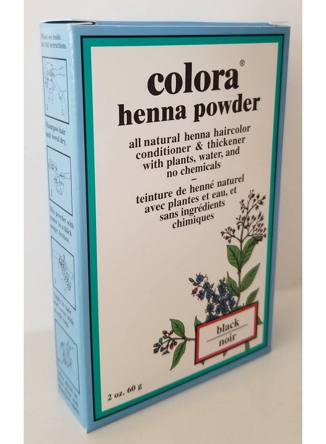 Colora Henna Powder Hair Color Black 2 Ounce (59Ml) (3 Pack) - Image 1