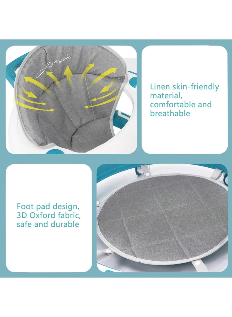 أوريتي 4 في 1 مشاة للأطفال، متعدد الوظائف الارتفاع قابل للتعديل، عربة الأطفال مع صينية الموسيقى القابلة للإزالة لعبة وسادة القدم مقعد التعلم عجلة الدوران آمنة ومريحة 6-18 شهرًا - Image 4