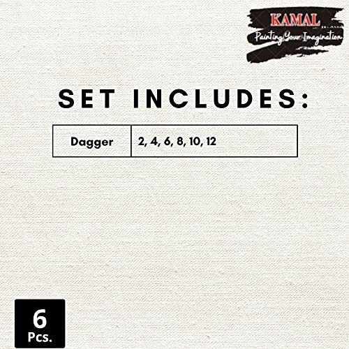 Kamal ® Artist Quality Dagger (Synthetic Hair) taklon Paint Brush Set, for Oil, Nail, Artist Acrylic Painting - Image 5
