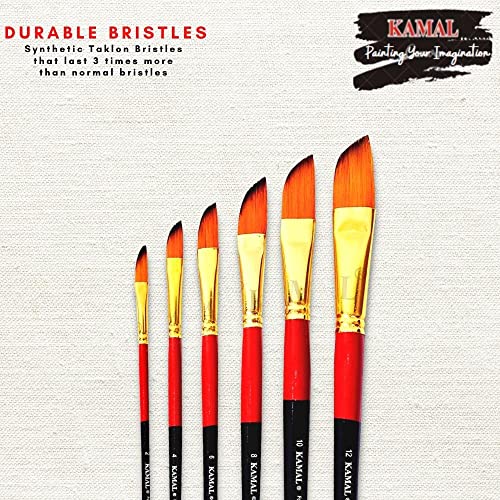 Kamal ® Artist Quality Dagger (Synthetic Hair) taklon Paint Brush Set, for Oil, Nail, Artist Acrylic Painting - Image 4