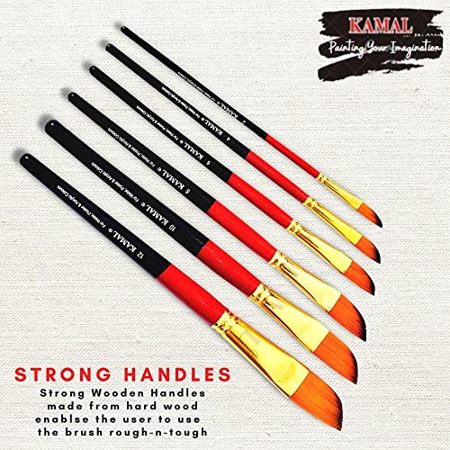 Kamal ® Artist Quality Dagger (Synthetic Hair) taklon Paint Brush Set, for Oil, Nail, Artist Acrylic Painting - Image 2